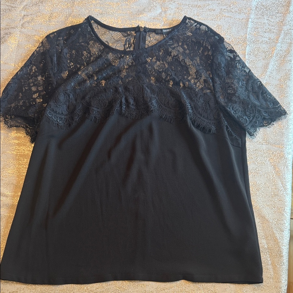 Forever 21 Black Lace Blouse Large